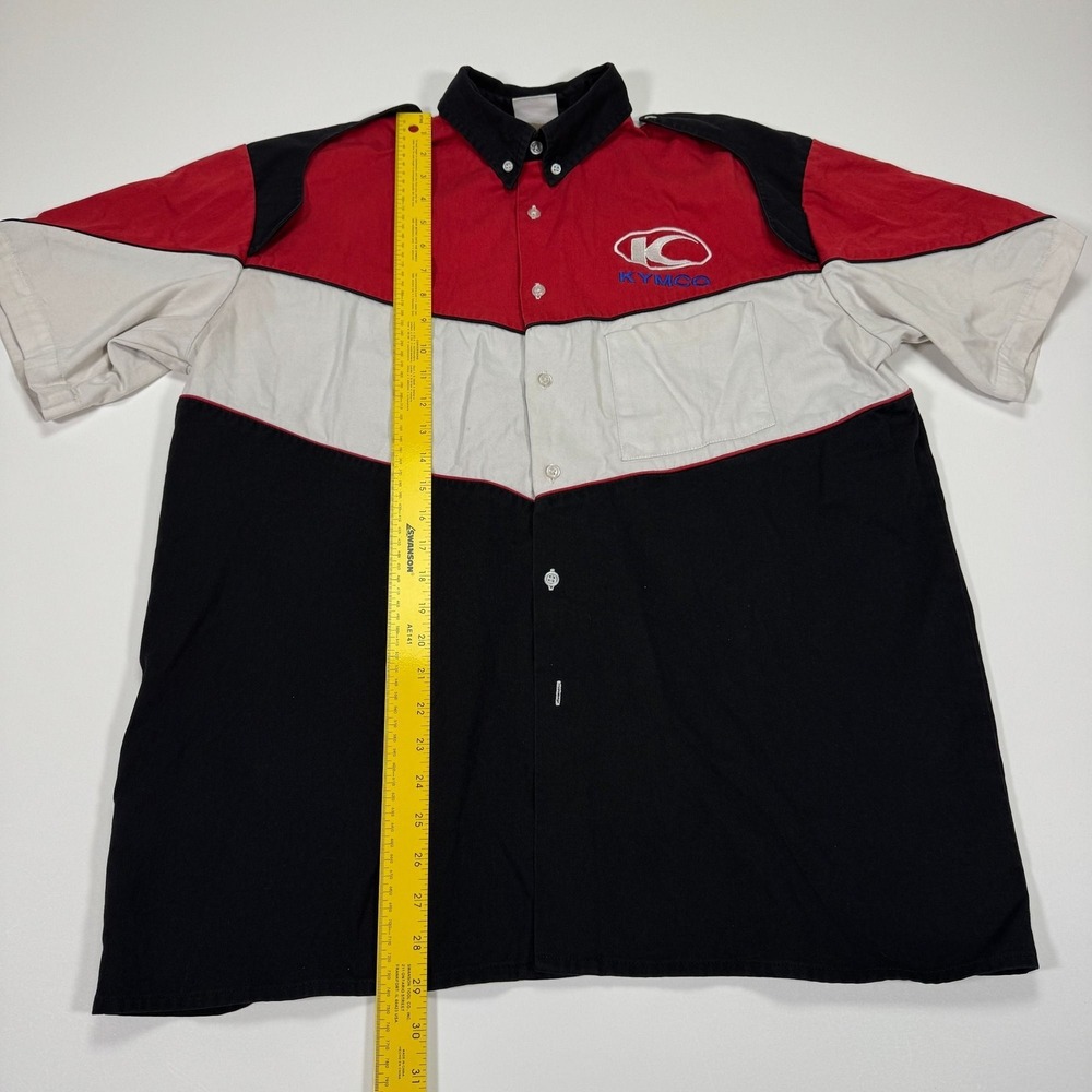 Speed Zone Race Gear Kymco Racing Pit Crew Shirt Mens L Colorblock Embroidered - Picture 4 of 12